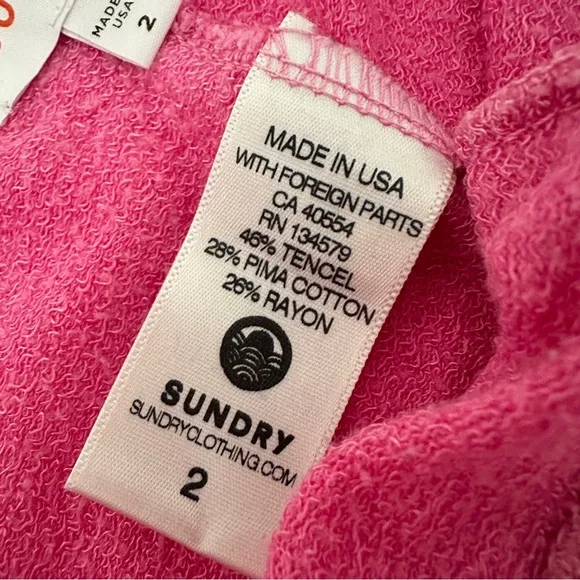 Sundry Pigment Dyed Pink Basic Sweatpants Joggers Women’s 2 / Medium USA Made - Picture 7 of 12